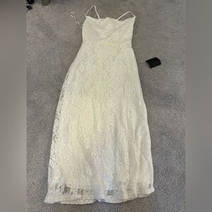 Lulu’s Lace White Midi Dress